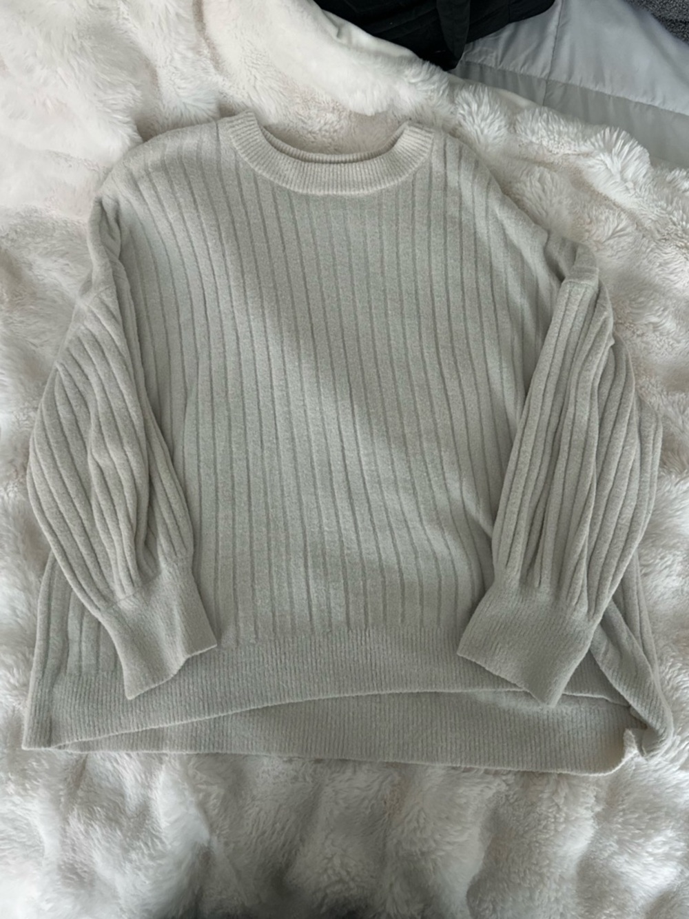 Aerie Ribbed Crewneck Sweater - Taupe